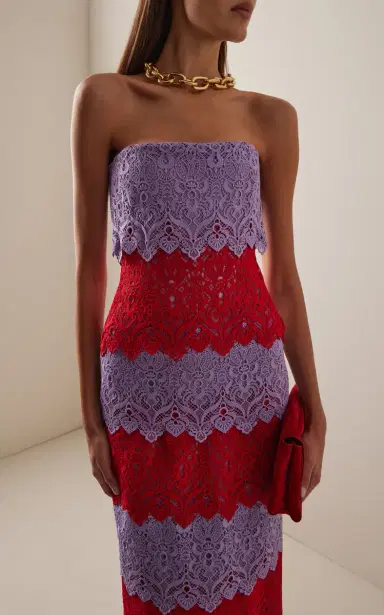 Carolina Herrera Strapless Lace Maxi Dress | Thumbnail 5 Carolina Herrera Strapless Lace Maxi Dress | Thumbnail 5