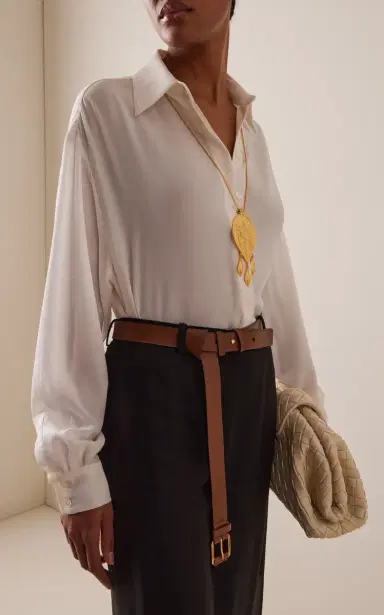 Michael Kors Collection Kaitlin Leather Belt | Thumbnail 4 Michael Kors Collection Kaitlin Leather Belt | Thumbnail 4