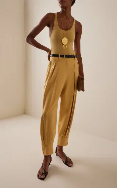 Michael Kors Collection Silk Gabardine Tapered Pants | Thumbnail 3 Michael Kors Collection Silk Gabardine Tapered Pants | Thumbnail 3