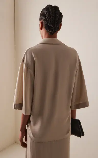 Michael Kors Collection Wool Crepe Shirt | Thumbnail 4 Michael Kors Collection Wool Crepe Shirt | Thumbnail 4