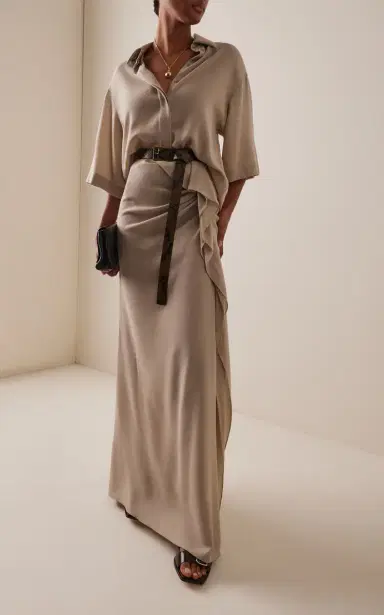 Michael Kors Collection Draped Wool Maxi Skirt | Thumbnail 2 Michael Kors Collection Draped Wool Maxi Skirt | Thumbnail 2