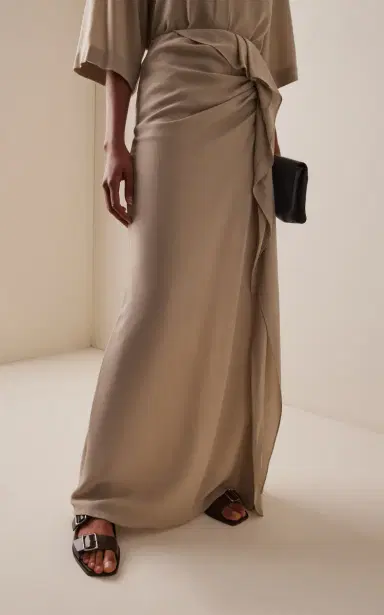 Michael Kors Collection Draped Wool Maxi Skirt | Thumbnail 3 Michael Kors Collection Draped Wool Maxi Skirt | Thumbnail 3