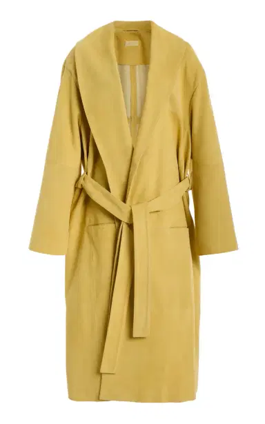 Simkhai Enola Lambskin-Cotton Suede Trench Coat | Thumbnail 1 Simkhai Enola Lambskin-Cotton Suede Trench Coat | Thumbnail 1