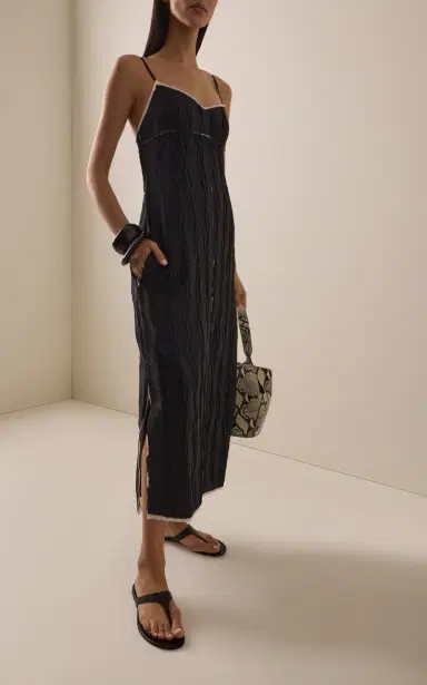 SIMKHAI Leah Cotton-Blend Midi Dress | Thumbnail 2 SIMKHAI Leah Cotton-Blend Midi Dress | Thumbnail 2