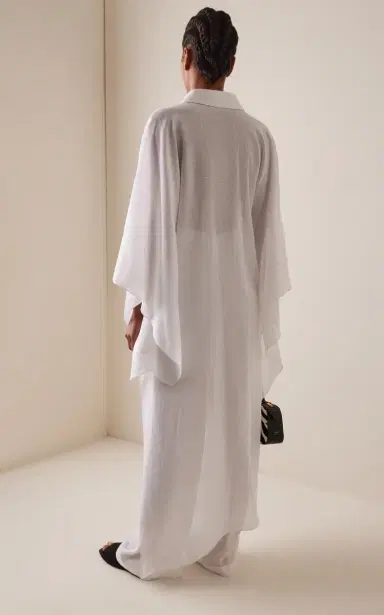 Michael Kors Collection Asymmetric Linen Crepe Caftan | Thumbnail 5 Michael Kors Collection Asymmetric Linen Crepe Caftan | Thumbnail 5