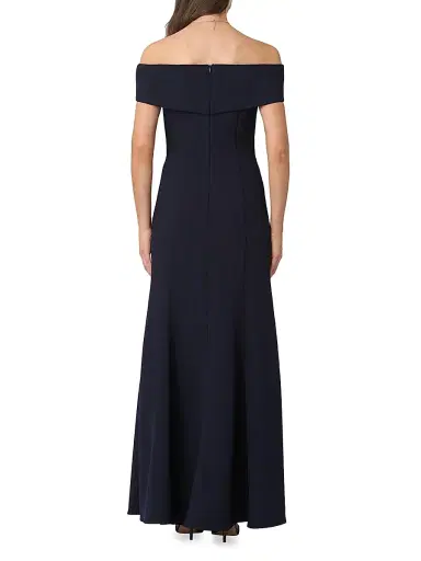 Shoshanna Women's Flores Off-The-Shoulder Gown - Navy | Thumbnail 3 Shoshanna Women's Flores Off-The-Shoulder Gown - Navy | Thumbnail 3