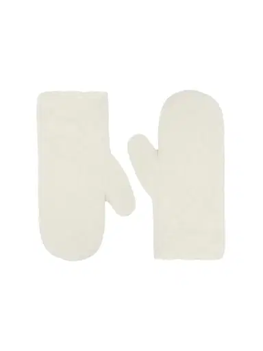 Max Mara Women's Mittens in Alpaca and Wool Teddy Fabric - Optical White - Size Medium | Thumbnail 2 Max Mara Women's Mittens in Alpaca and Wool Teddy Fabric - Optical White - Size Medium | Thumbnail 2