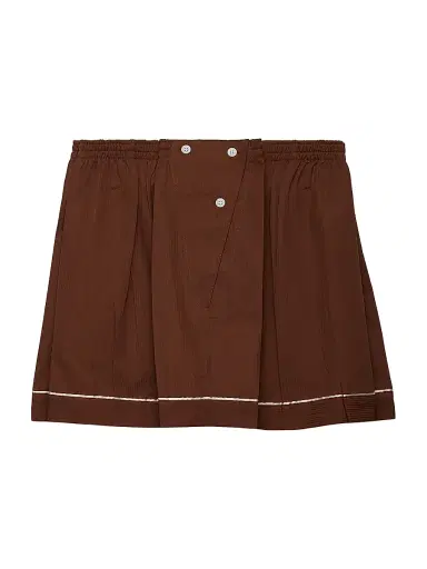 Prada Women's Cotton Miniskirt - Brown | Thumbnail 1 Prada Women's Cotton Miniskirt - Brown | Thumbnail 1