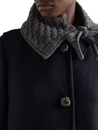 Prada Women's Single-Breasted Double Loden Coat - Blue | Thumbnail 6 Prada Women's Single-Breasted Double Loden Coat - Blue | Thumbnail 6