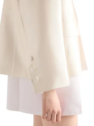 Prada Women's Single Breasted Silk and Wool Jacket - White | Thumbnail 6 Prada Women's Single Breasted Silk and Wool Jacket - White | Thumbnail 6