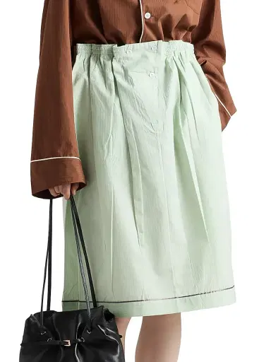 Prada Women's Cotton Midi Skirt - Green | Thumbnail 2 Prada Women's Cotton Midi Skirt - Green | Thumbnail 2