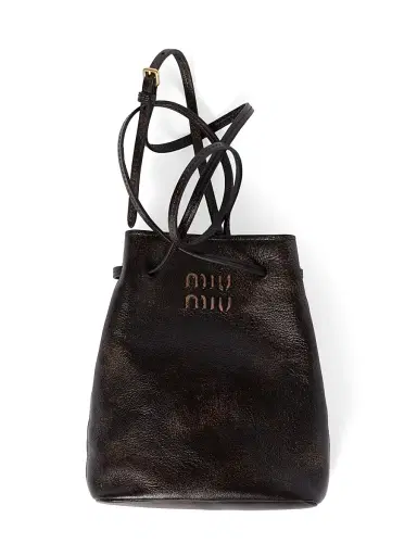 Miu Miu Women's Nappa Leather Pouch - Brown | Thumbnail 1 Miu Miu Women's Nappa Leather Pouch - Brown | Thumbnail 1