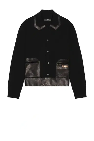 Amiri Leather Patch MA Cardigan | Thumbnail 3 Amiri Leather Patch MA Cardigan | Thumbnail 3
