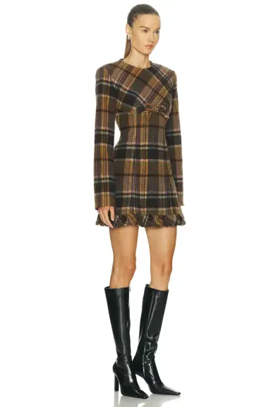 Acne Studios Delfin Plaid Mini Dress | Thumbnail 2 Acne Studios Delfin Plaid Mini Dress | Thumbnail 2