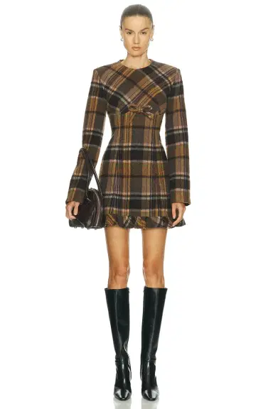 Acne Studios Delfin Plaid Mini Dress | Thumbnail 1 Acne Studios Delfin Plaid Mini Dress | Thumbnail 1