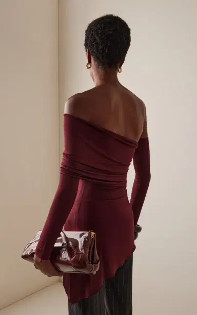Marina Moscone Jersey One-Shoulder Draped Top | Thumbnail 4 Marina Moscone Jersey One-Shoulder Draped Top | Thumbnail 4