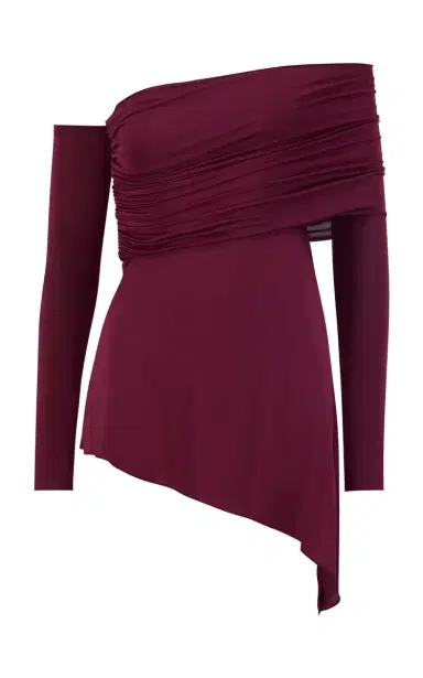 Marina Moscone Jersey One-Shoulder Draped Top | Thumbnail 1 Marina Moscone Jersey One-Shoulder Draped Top | Thumbnail 1