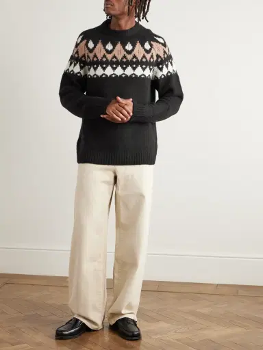 MR P. Geo Intarsia-Knit Wool and Cashmere-Blend Sweater - Men | Thumbnail 2 MR P. Geo Intarsia-Knit Wool and Cashmere-Blend Sweater - Men | Thumbnail 2