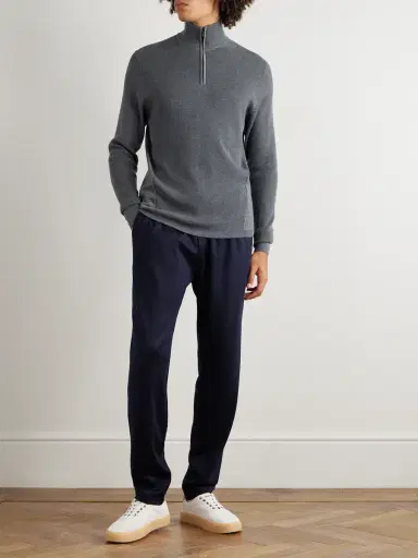 Sease Waffle-Knit Virgin Wool Half-Zip Sweater - Men | Thumbnail 2 Sease Waffle-Knit Virgin Wool Half-Zip Sweater - Men | Thumbnail 2