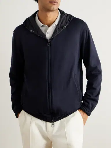 Loro Piana Reversible Storm System® Windmate® Shell and Cashmere Hooded Bomber Jacket - Men | Thumbnail 3 Loro Piana Reversible Storm System® Windmate® Shell and Cashmere Hooded Bomber Jacket - Men | Thumbnail 3