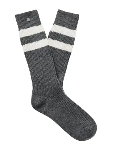 God’s True Cashmere Shadow Sunstone-Embellished Striped Ribbed Cashmere-Blend Socks - Men | Thumbnail 1 God’s True Cashmere Shadow Sunstone-Embellished Striped Ribbed Cashmere-Blend Socks - Men | Thumbnail 1