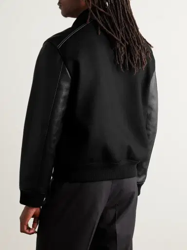 MR P. Panelled Virgin Wool-Blend and Textured-Leather Varsity Jacket - Men | Thumbnail 3 MR P. Panelled Virgin Wool-Blend and Textured-Leather Varsity Jacket - Men | Thumbnail 3
