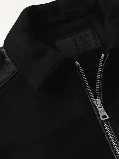 MR P. Panelled Virgin Wool-Blend and Textured-Leather Varsity Jacket - Men | Thumbnail 4 MR P. Panelled Virgin Wool-Blend and Textured-Leather Varsity Jacket - Men | Thumbnail 4