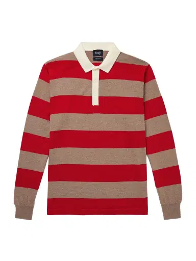 Drake's Striped Merino Wool Polo Shirt - Men | Thumbnail 1 Drake's Striped Merino Wool Polo Shirt - Men | Thumbnail 1