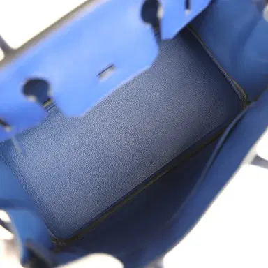 HERMÈS Pre-owned Hermes Special Order (HSS) Birkin 30 Bleu Electric and Bleu Saphir Epsom Brushed Gold Hardware | Thumbnail 8 HERMÈS Pre-owned Hermes Special Order (HSS) Birkin 30 Bleu Electric and Bleu Saphir Epsom Brushed Gold Hardware | Thumbnail 8