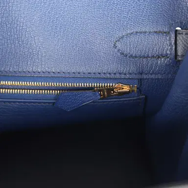 HERMÈS Pre-owned Hermes Special Order (HSS) Birkin 30 Bleu Electric and Bleu Saphir Epsom Brushed Gold Hardware | Thumbnail 9 HERMÈS Pre-owned Hermes Special Order (HSS) Birkin 30 Bleu Electric and Bleu Saphir Epsom Brushed Gold Hardware | Thumbnail 9
