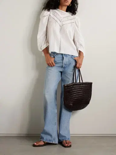DÔEN Adelphine Crochet-trimmed Pintucked Organic Cotton-voile Blouse | Thumbnail 2 DÔEN Adelphine Crochet-trimmed Pintucked Organic Cotton-voile Blouse | Thumbnail 2