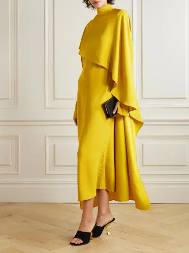 Taller Marmo Carrington Cape-effect Crepe Midi Dress | Thumbnail 2 Taller Marmo Carrington Cape-effect Crepe Midi Dress | Thumbnail 2