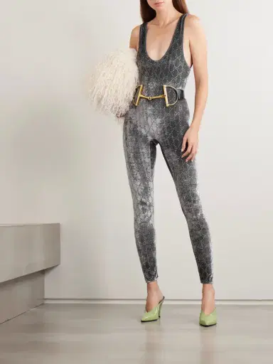 Gucci Crystal-embellished Velvet Jumpsuit | Thumbnail 2 Gucci Crystal-embellished Velvet Jumpsuit | Thumbnail 2