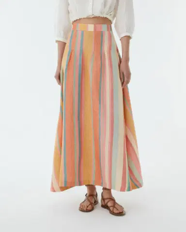Emporio Sirenuse Amelianna Skirt in Rainbow Stripes | Thumbnail 3 Emporio Sirenuse Amelianna Skirt in Rainbow Stripes | Thumbnail 3