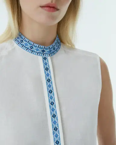 Emporio Sirenuse Andorra Top with Astragal Embroidery | Thumbnail 2 Emporio Sirenuse Andorra Top with Astragal Embroidery | Thumbnail 2