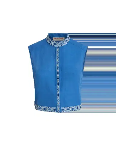 Emporio Sirenuse Andorra Top with Astragal Embroidery | Thumbnail 11 Emporio Sirenuse Andorra Top with Astragal Embroidery | Thumbnail 11