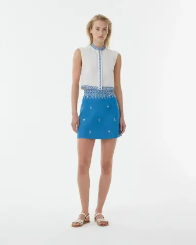 Emporio Sirenuse Andorra Top with Astragal Embroidery | Thumbnail 3 Emporio Sirenuse Andorra Top with Astragal Embroidery | Thumbnail 3