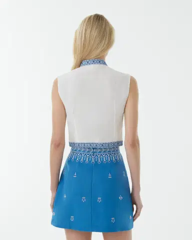 Emporio Sirenuse Andorra Top with Astragal Embroidery | Thumbnail 4 Emporio Sirenuse Andorra Top with Astragal Embroidery | Thumbnail 4