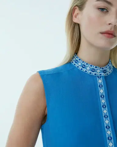 Emporio Sirenuse Andorra Top with Astragal Embroidery | Thumbnail 8 Emporio Sirenuse Andorra Top with Astragal Embroidery | Thumbnail 8