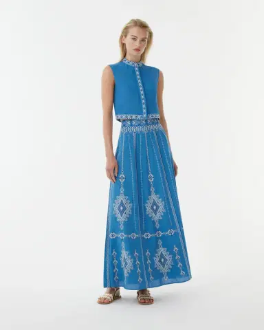 Emporio Sirenuse Andorra Top with Astragal Embroidery | Thumbnail 9 Emporio Sirenuse Andorra Top with Astragal Embroidery | Thumbnail 9