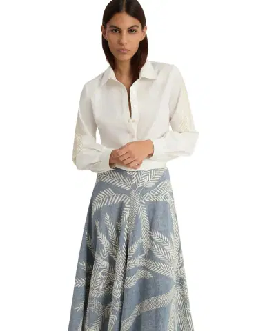 Emporio Sirenuse Carolina Shirt with Palm Embroidery | Thumbnail 1 Emporio Sirenuse Carolina Shirt with Palm Embroidery | Thumbnail 1