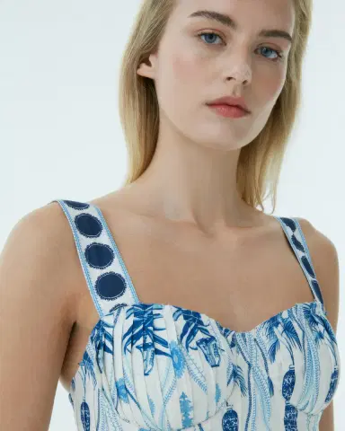 Emporio Sirenuse Dalia Top in Garden Mesh Print | Thumbnail 2 Emporio Sirenuse Dalia Top in Garden Mesh Print | Thumbnail 2