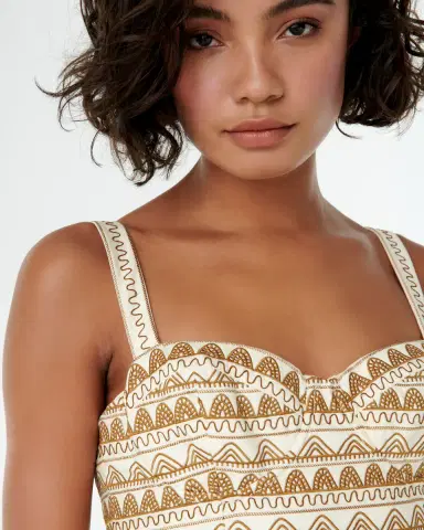 Emporio Sirenuse Elida Dress with Alabama Embroidery | Thumbnail 2 Emporio Sirenuse Elida Dress with Alabama Embroidery | Thumbnail 2