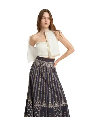 Emporio Sirenuse Flavia Top with Calliope Embroidery | Thumbnail 1 Emporio Sirenuse Flavia Top with Calliope Embroidery | Thumbnail 1