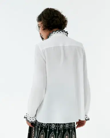 Emporio Sirenuse Isla Shirt with Polka Lace | Thumbnail 3 Emporio Sirenuse Isla Shirt with Polka Lace | Thumbnail 3