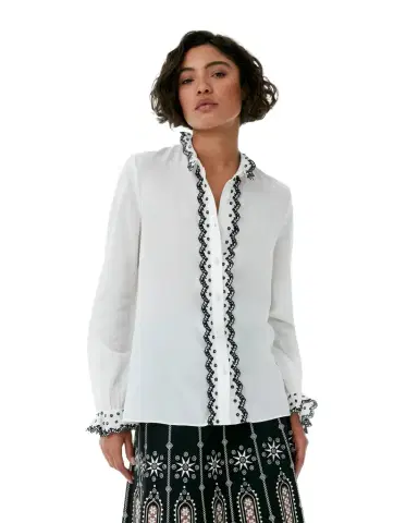 Emporio Sirenuse Isla Shirt with Polka Lace | Thumbnail 1 Emporio Sirenuse Isla Shirt with Polka Lace | Thumbnail 1