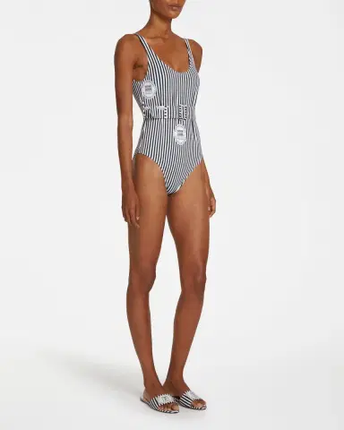 Emporio Sirenuse Jenny One Piece Monogram Striped | Thumbnail 4 Emporio Sirenuse Jenny One Piece Monogram Striped | Thumbnail 4
