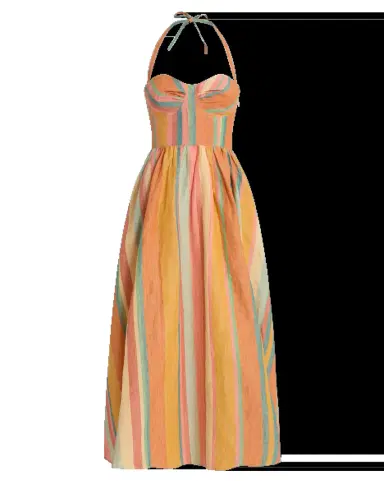 Emporio Sirenuse Johanna Dress in Rainbow Stripes | Thumbnail 4 Emporio Sirenuse Johanna Dress in Rainbow Stripes | Thumbnail 4