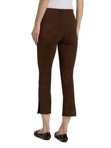Vince Women's Suede Split-Hem Crop Pants - Chocolate | Thumbnail 5 Vince Women's Suede Split-Hem Crop Pants - Chocolate | Thumbnail 5