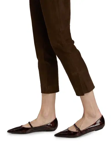 Vince Women's Suede Split-Hem Crop Pants - Chocolate | Thumbnail 6 Vince Women's Suede Split-Hem Crop Pants - Chocolate | Thumbnail 6
